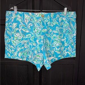 Lilly Pulitzer Turquoise Floral Bermuda Shorts